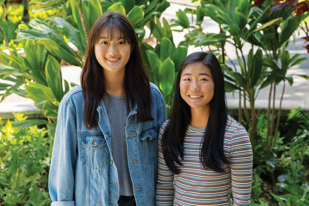 From left: Kaylen Kuo ’18 and Betsy Wo ’18