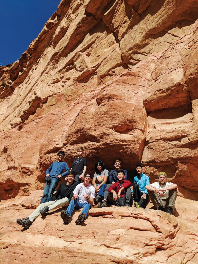 Students pose for a photo at Fay Canyon in Sedona, Arizona.