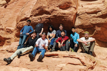 Students pose for a photo at Fay Canyon in Sedona, Arizona.
