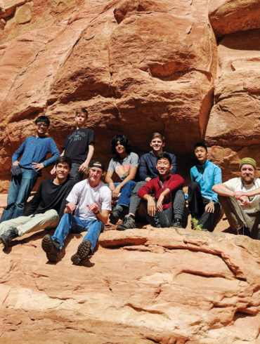 Students pose for a photo at Fay Canyon in Sedona, Arizona.