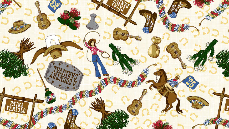 Carnival Fabric Honors Hawaiian Cowboys Punahou School