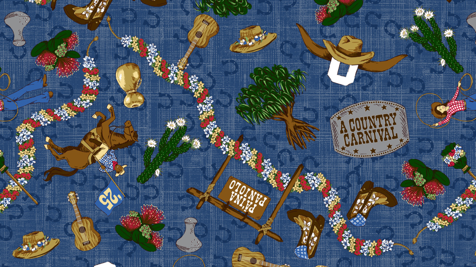Carnival Fabric Honors Hawaiian Cowboys Punahou School