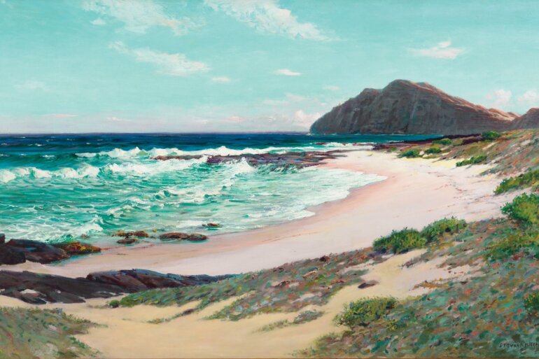 Makapu‘u, 1921 Oil 35 x 60 inches