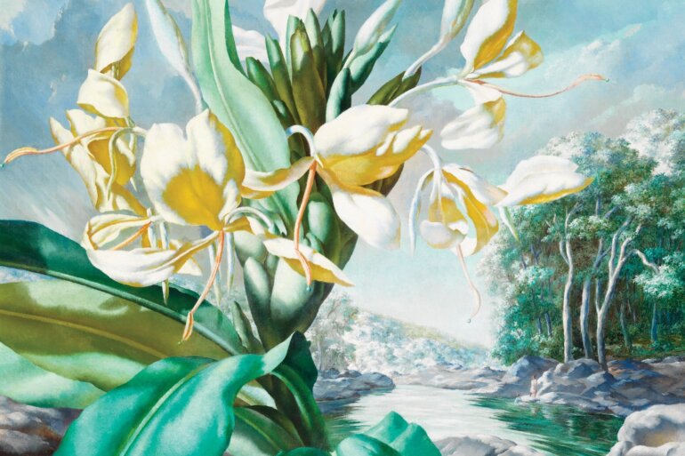 White Ginger Flowers, 1947 Oil 24 ¼ x 30 inches