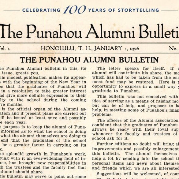 Celebrating 100 Years of Story Telling – The Punahou Alumni Bulletin